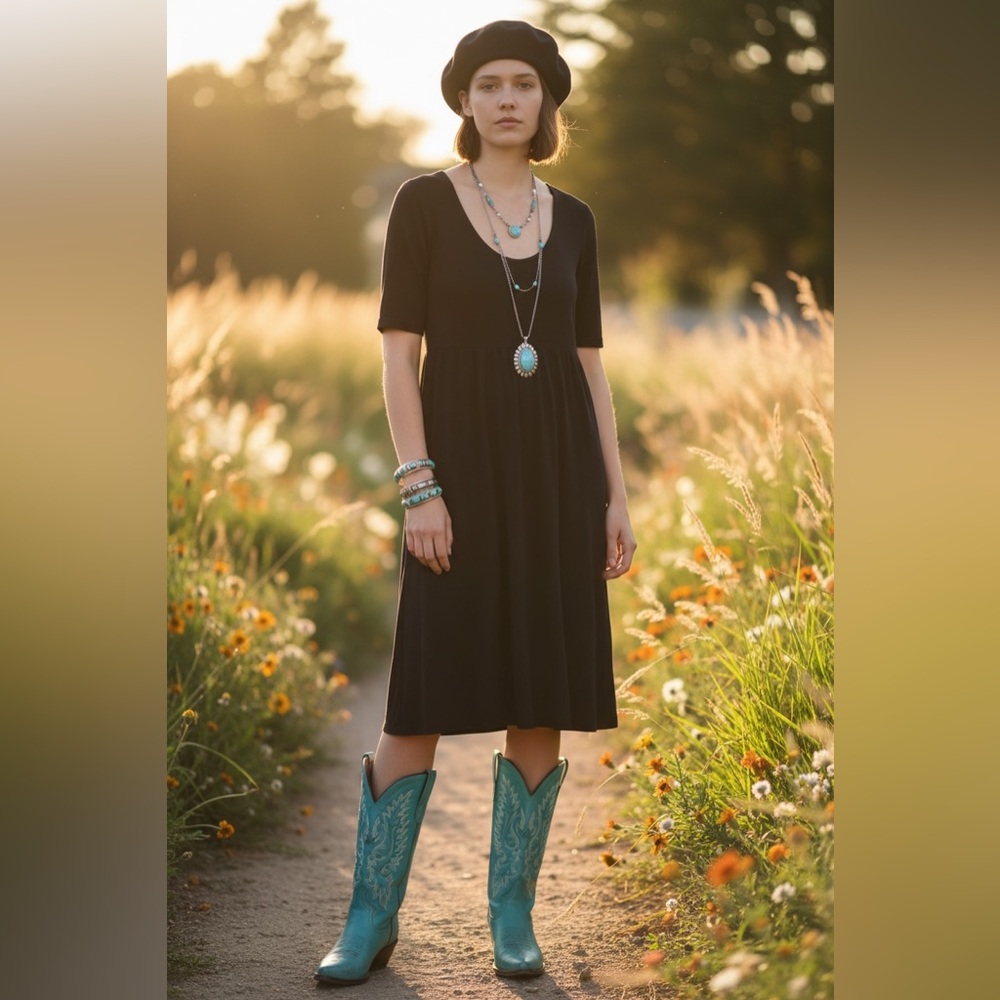 Garnet Hill stretchy little black dress